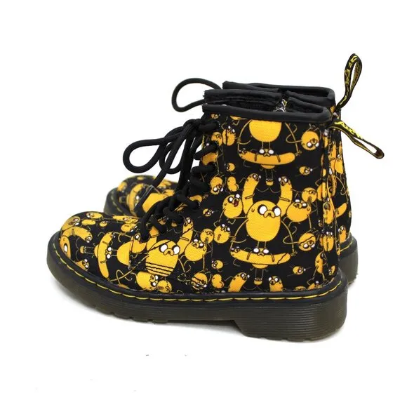 Doc Martins Yellow Birds Child Boots Cartoon Network&quot; Adventure Time Finn&quot; Sz 13