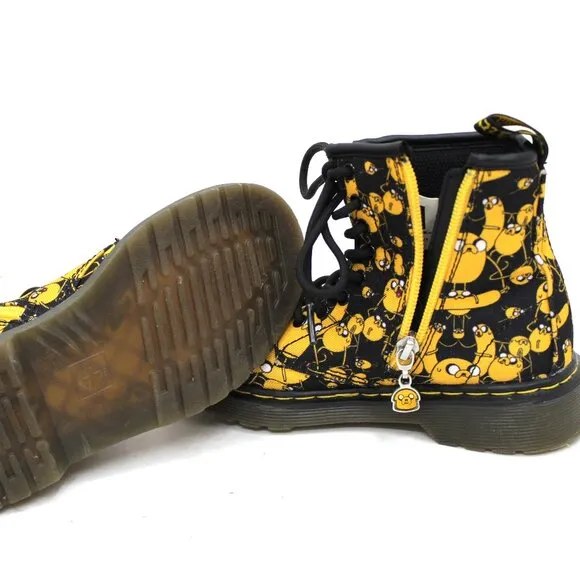 Doc Martins Yellow Birds Child Boots Cartoon Network&quot; Adventure Time Finn&quot; Sz 13