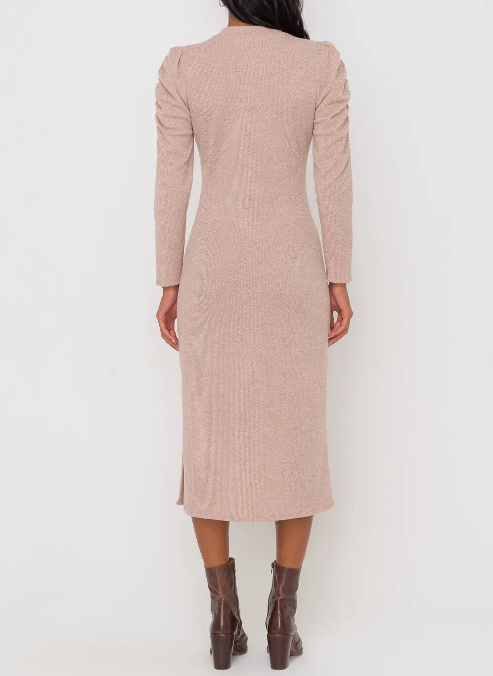 Dream on Dreamer Puff Sleeve Sweater Dress