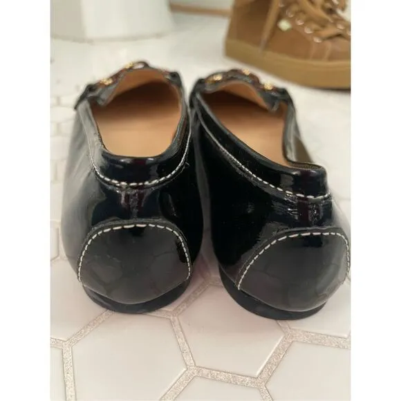 EUC Talbots Patent Leather Black Loafers 8B