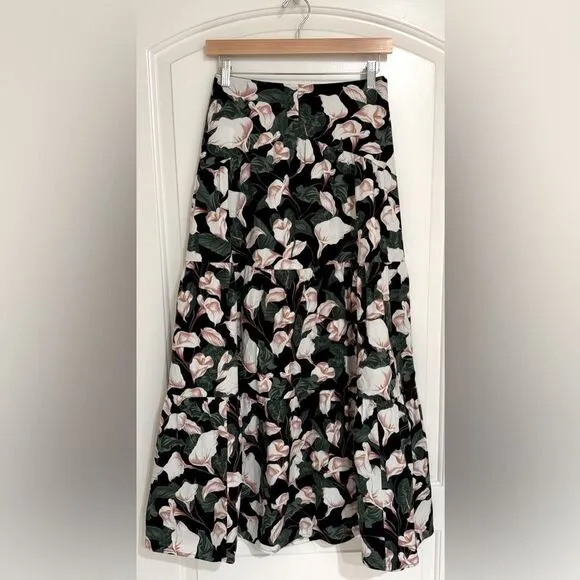 Express Tiered Floral Print Maxi Skirt Size XS