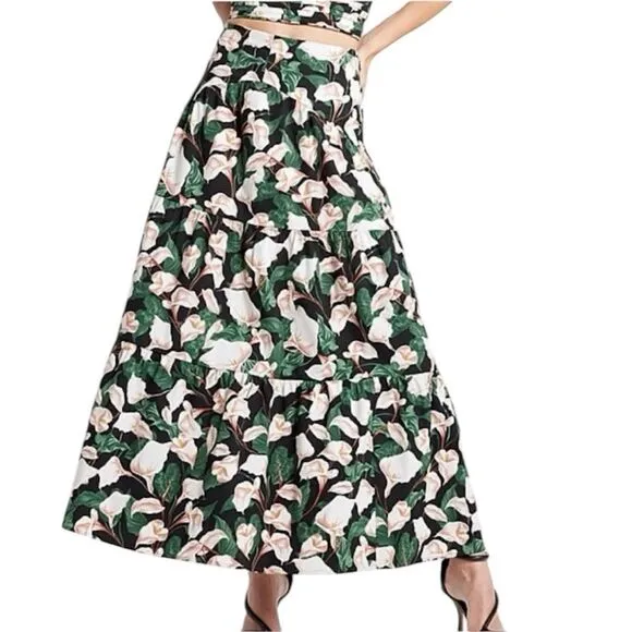 Express Tiered Floral Print Maxi Skirt Size XS