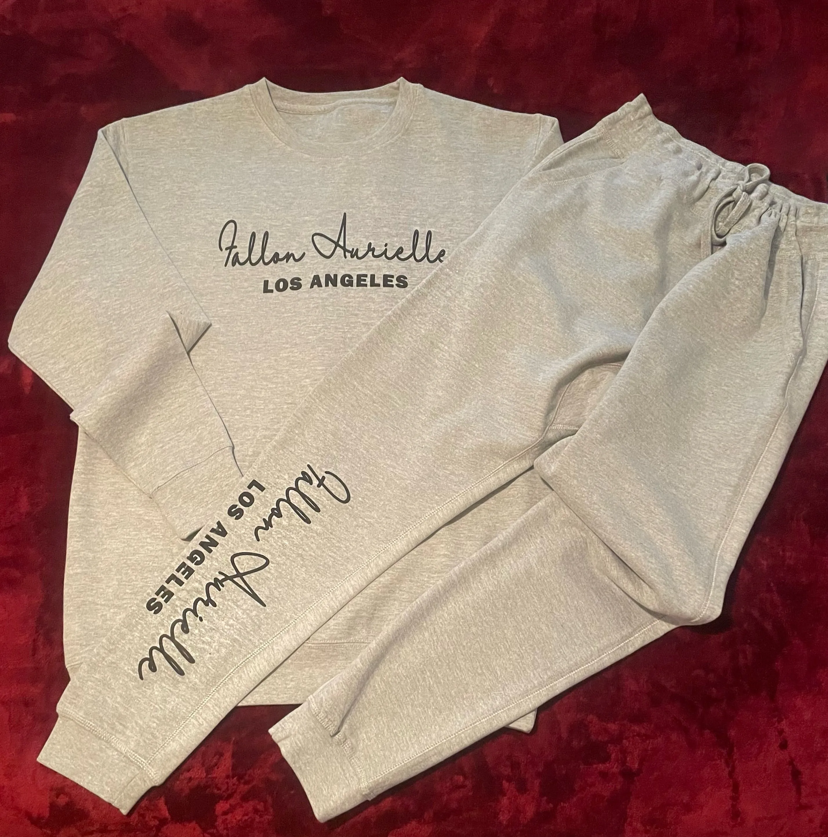 Fallon Aurielle Unisex Signature Los Angeles Rep Yo Set Crewneck Sweater (Gray & Black)