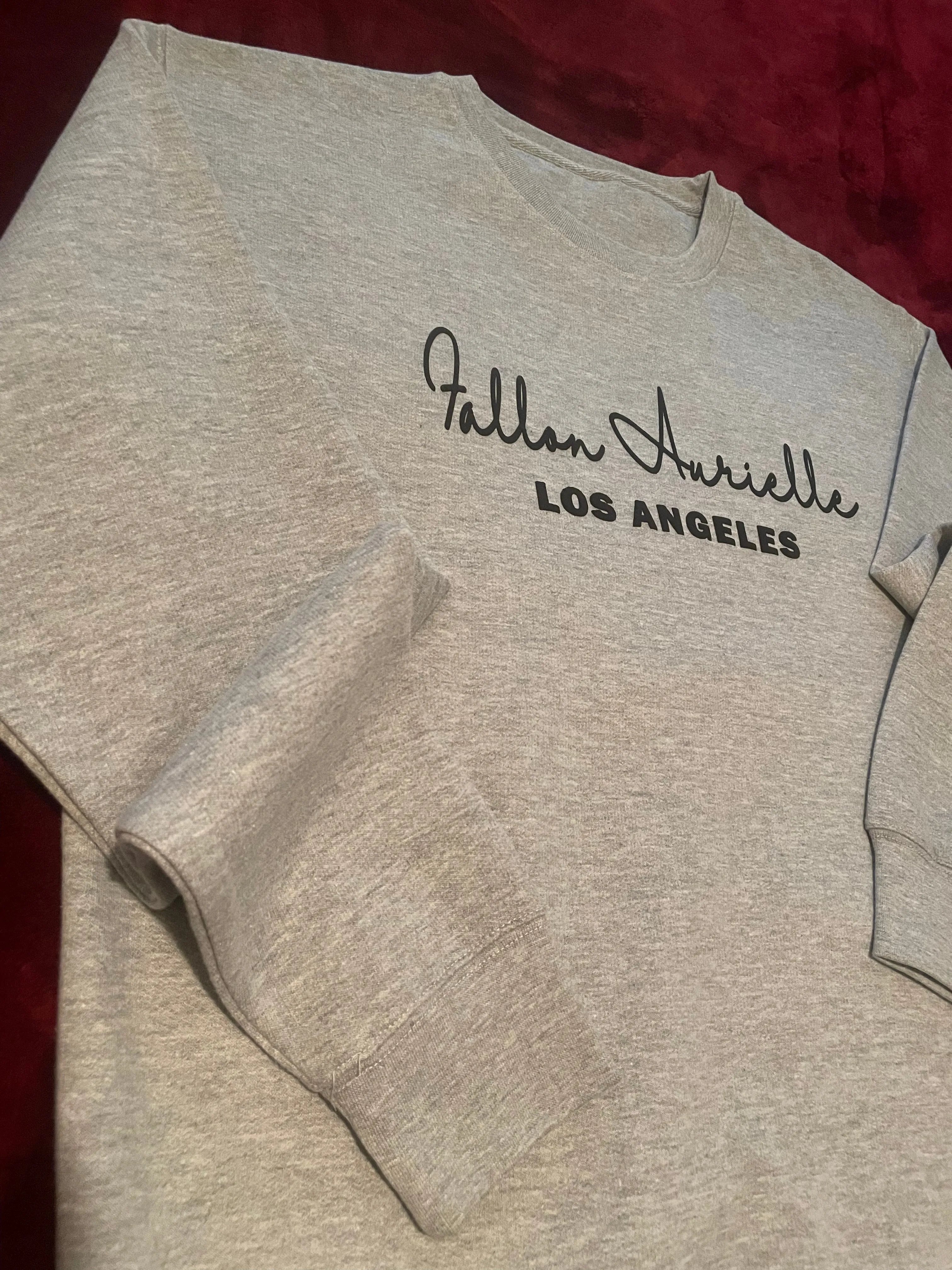 Fallon Aurielle Unisex Signature Los Angeles Rep Yo Set Crewneck Sweater (Gray & Black)