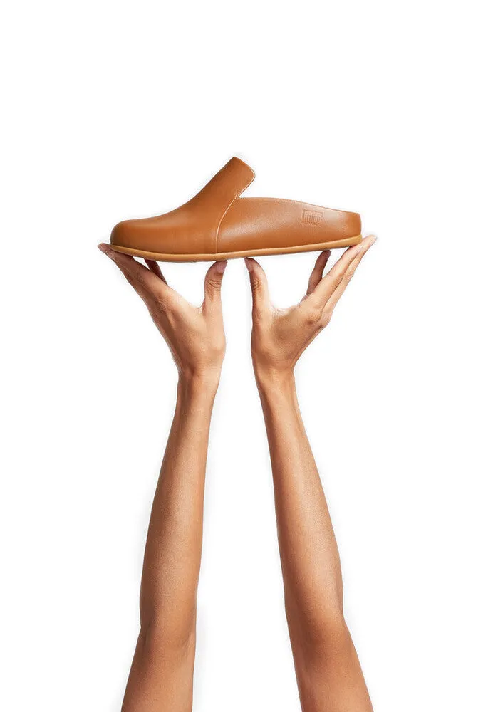 FitFlop Chrissie II Haus Leather Slippers Tan
