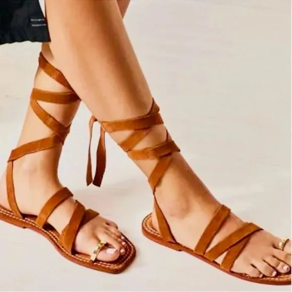 Free People Suede Strappy Sandals