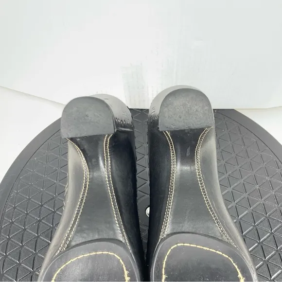Frye Women Size 7.5 Clogs Heels Open Back Slip On Mules Black Leather Floral