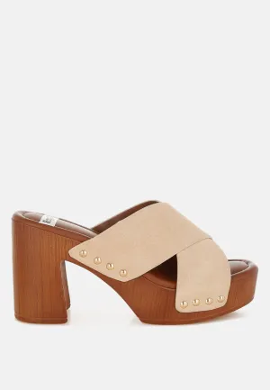 Genuine Suede Leather Clogs By RUW