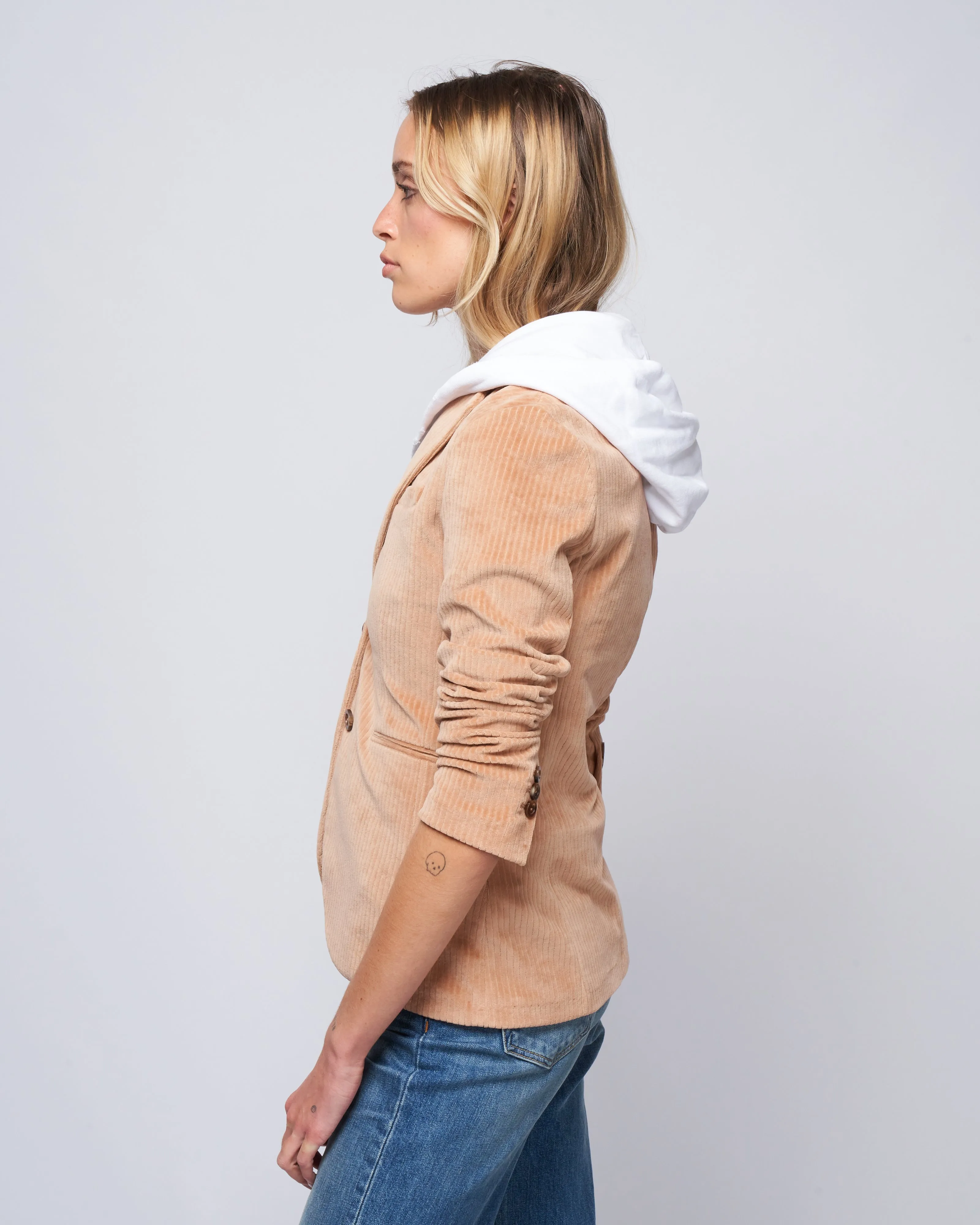 giacca slim long corduroy - honey