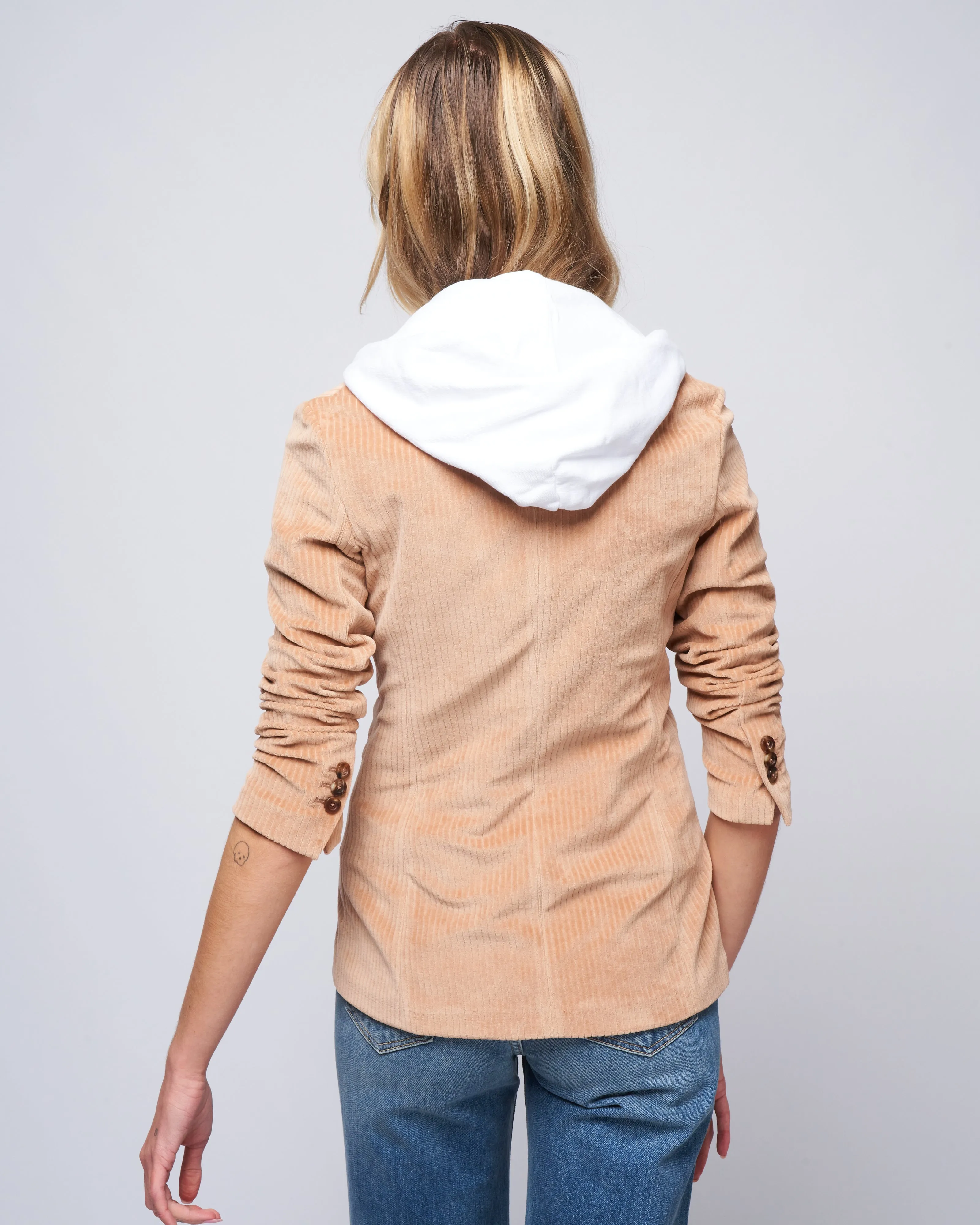 giacca slim long corduroy - honey