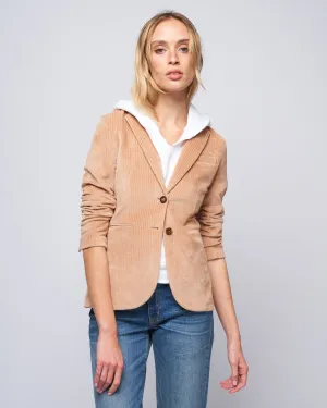 giacca slim long corduroy - honey