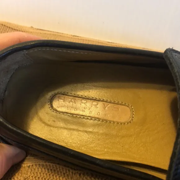 HARRYS OF LONDON BLACK LEATHER LOAFERS MENS 8.5