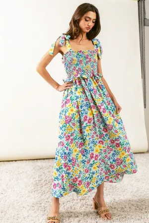 Hazel Blues® |  BiBi Floral Ruffle Trim Smocked Cami Dress
