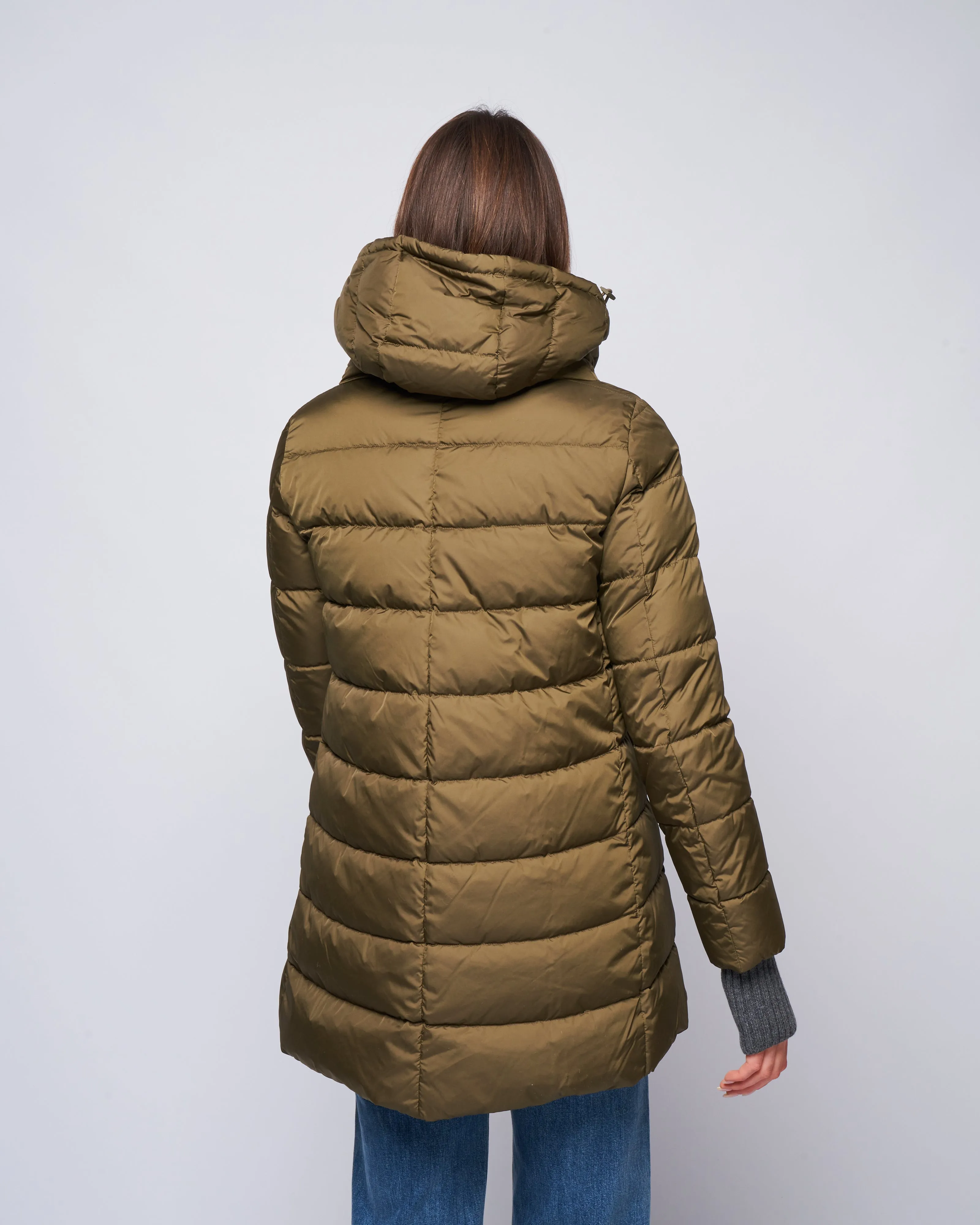 heavy a-line hi-lo - verde militare