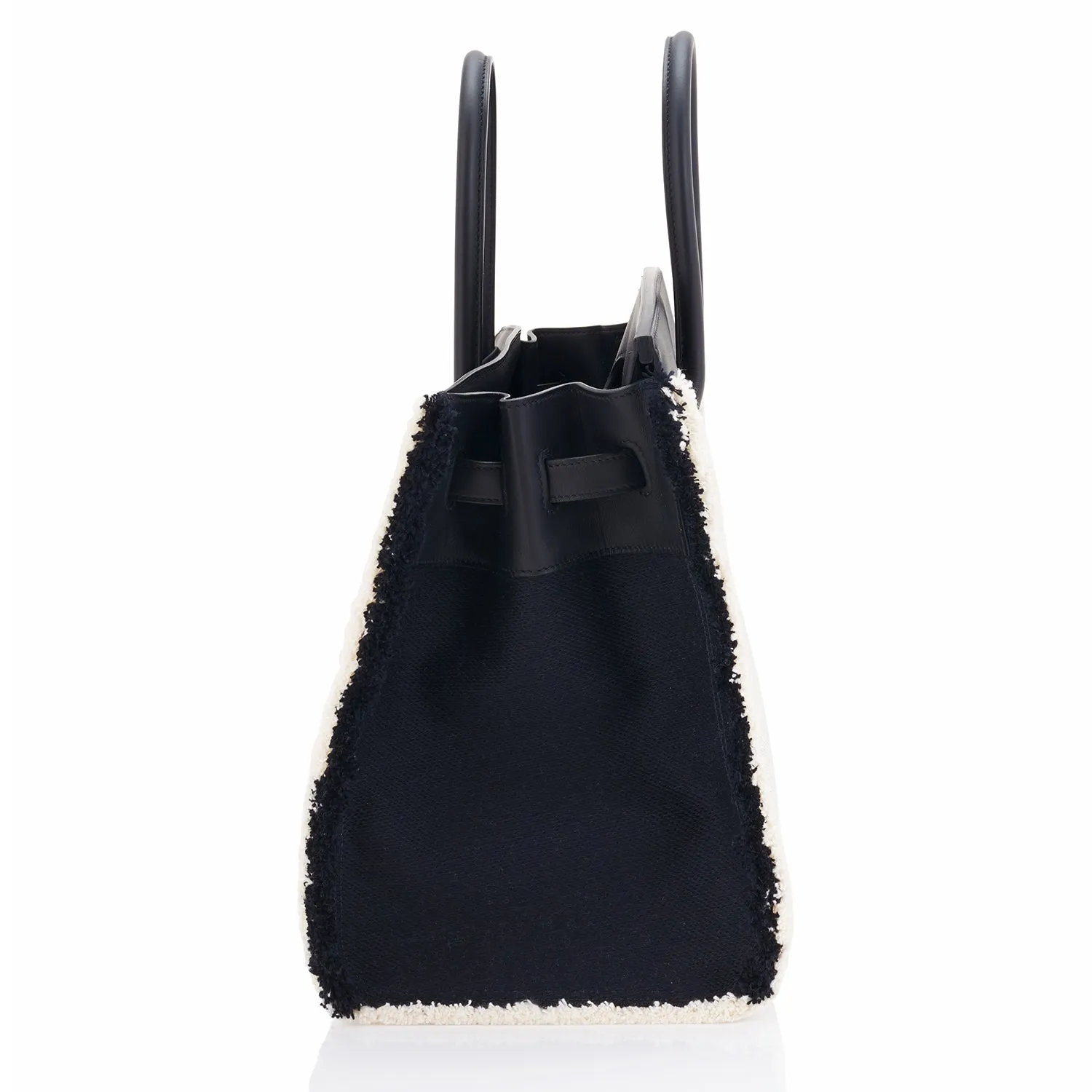 Hermes Birkin 35cm Black Fray Fray Toile Swift Bag VIP Limited Z Stamp, 2021