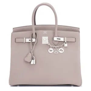 Hermes Birkin 35cm Gris Asphalte Dove Grey Togo Palladium Bag