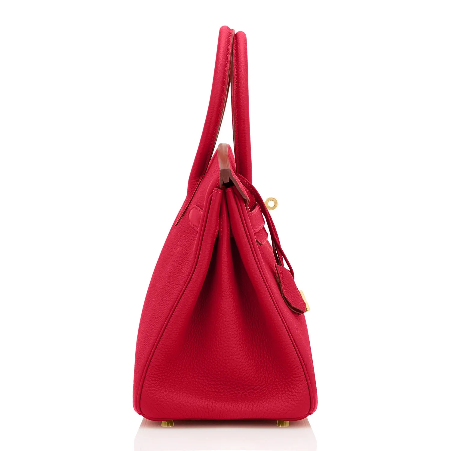 Hermes Rouge Vif Lipstick Red 30cm Birkin Gold Hardware