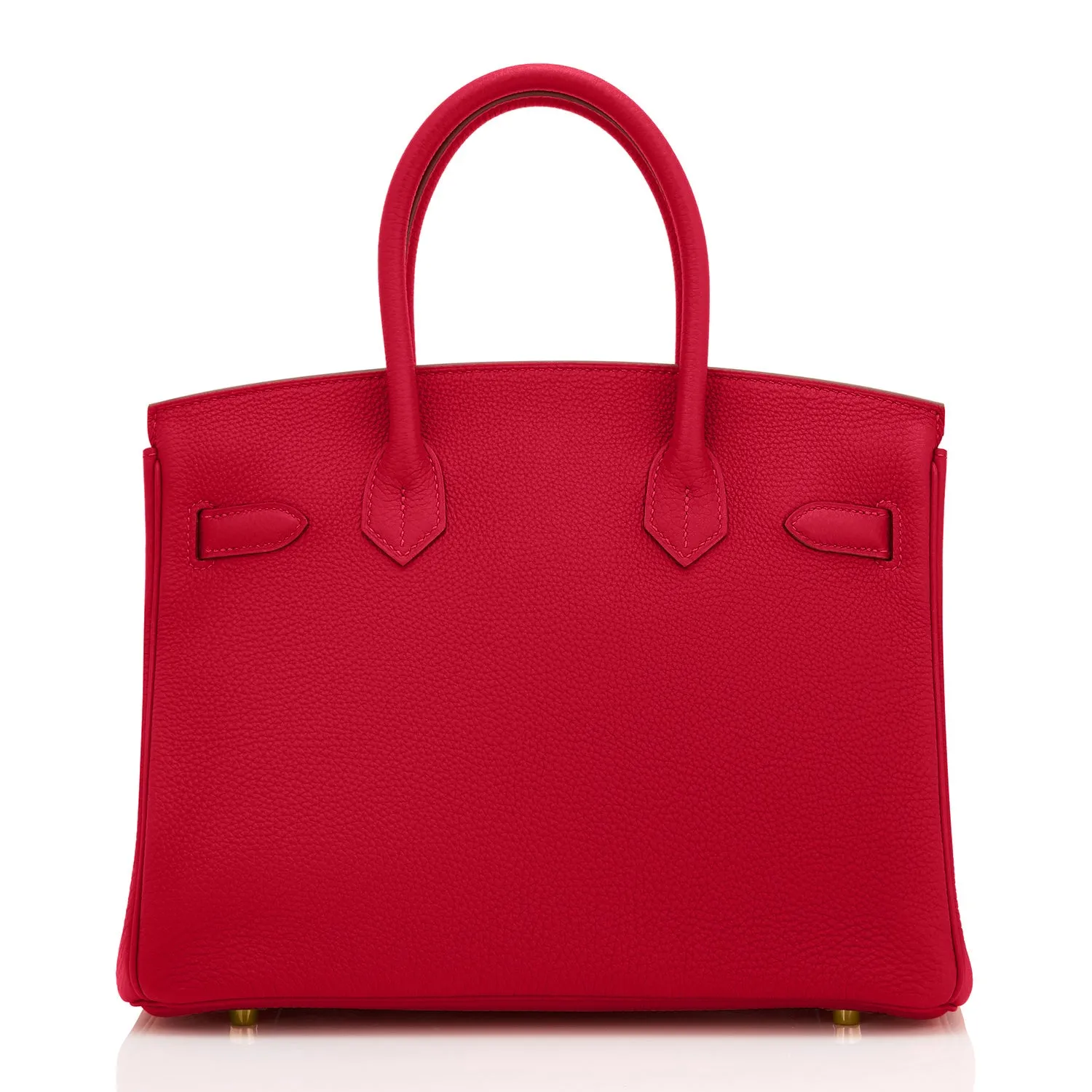 Hermes Rouge Vif Lipstick Red 30cm Birkin Gold Hardware