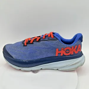 Hoka One One Clifton 9 Running Shoes Youth 5 UK 4 Blue Red Cushioned Sneakers