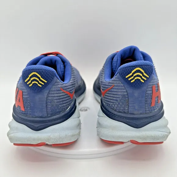 Hoka One One Clifton 9 Running Shoes Youth 5 UK 4 Blue Red Cushioned Sneakers