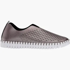 Ilse Jacobsen Tulip 139 Perforated Slip-On Sneakers I. Silver, size 39 (9)