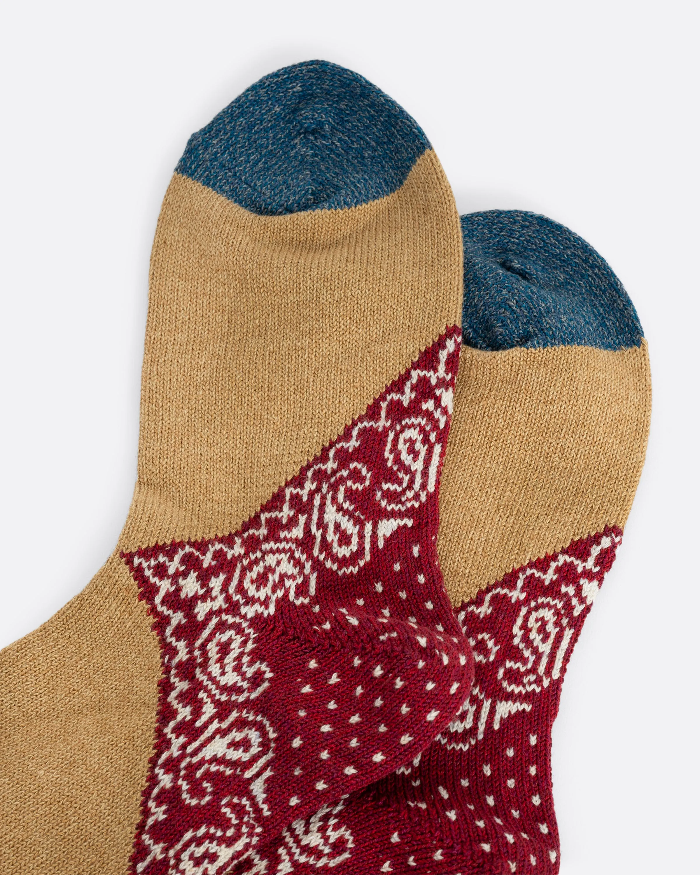 Kapital 96 Yarns Red Paisley Heel Socks