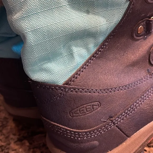 Keen Winter Boots Lace Up Blue Waterproof 200gm Insulation Hiking EUC #CL-21
