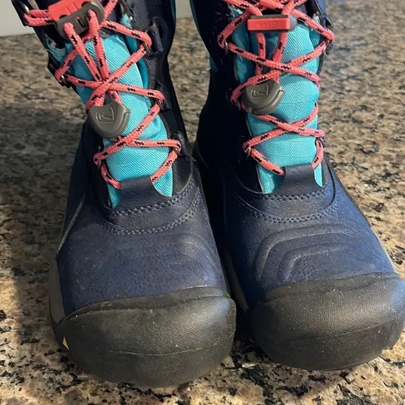 Keen Winter Boots Lace Up Blue Waterproof 200gm Insulation Hiking EUC #CL-21