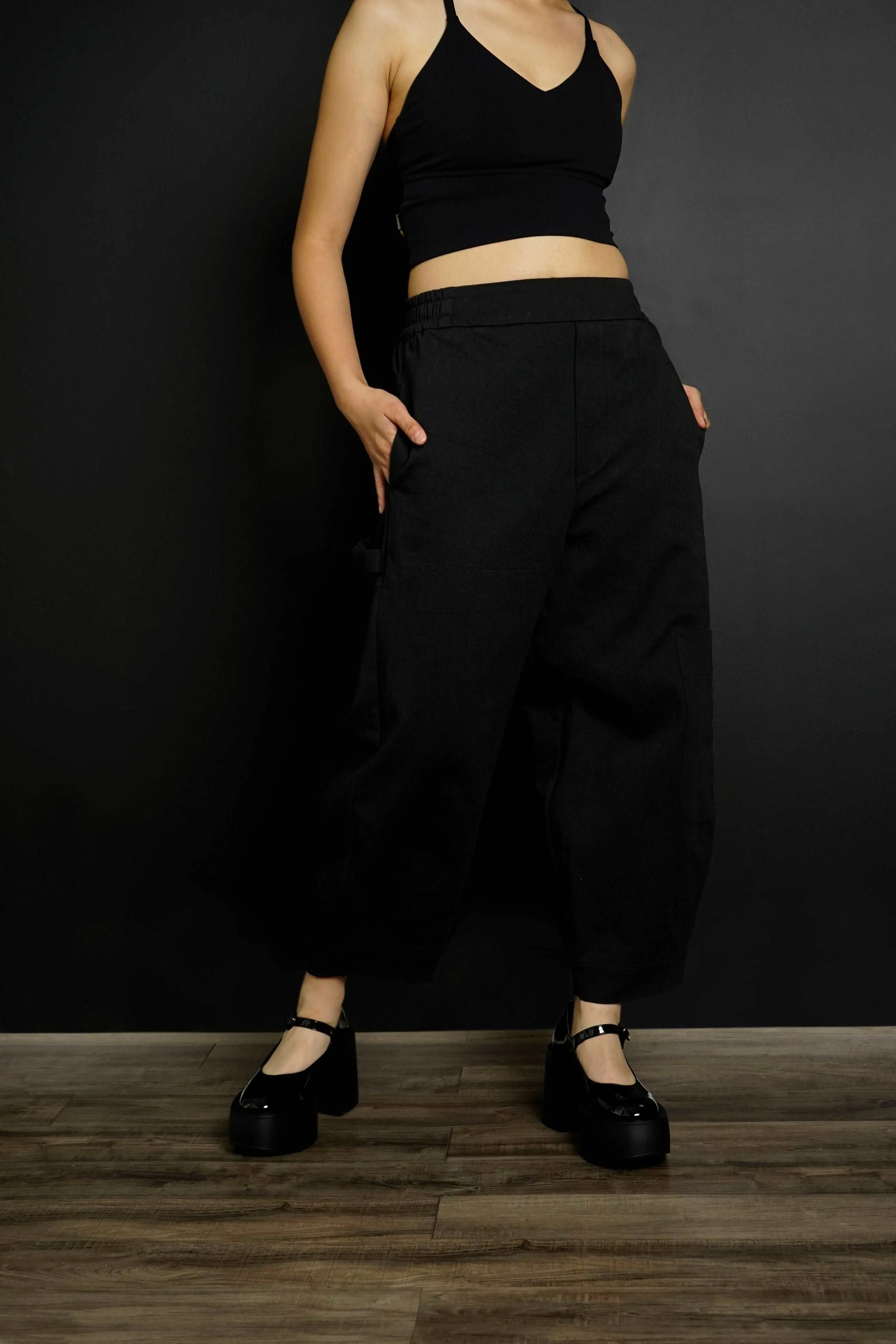 Koto Black Wide Leg Baggy Pants