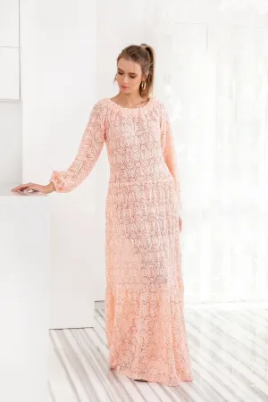 Lace Maxi Dress, Beach Maxi Dress, Peach Maxi Dress, Beach Cover up, Beach Dress, Plus Size Clothing, Loose Dress, Kaftan Dress,Beach Kaftan