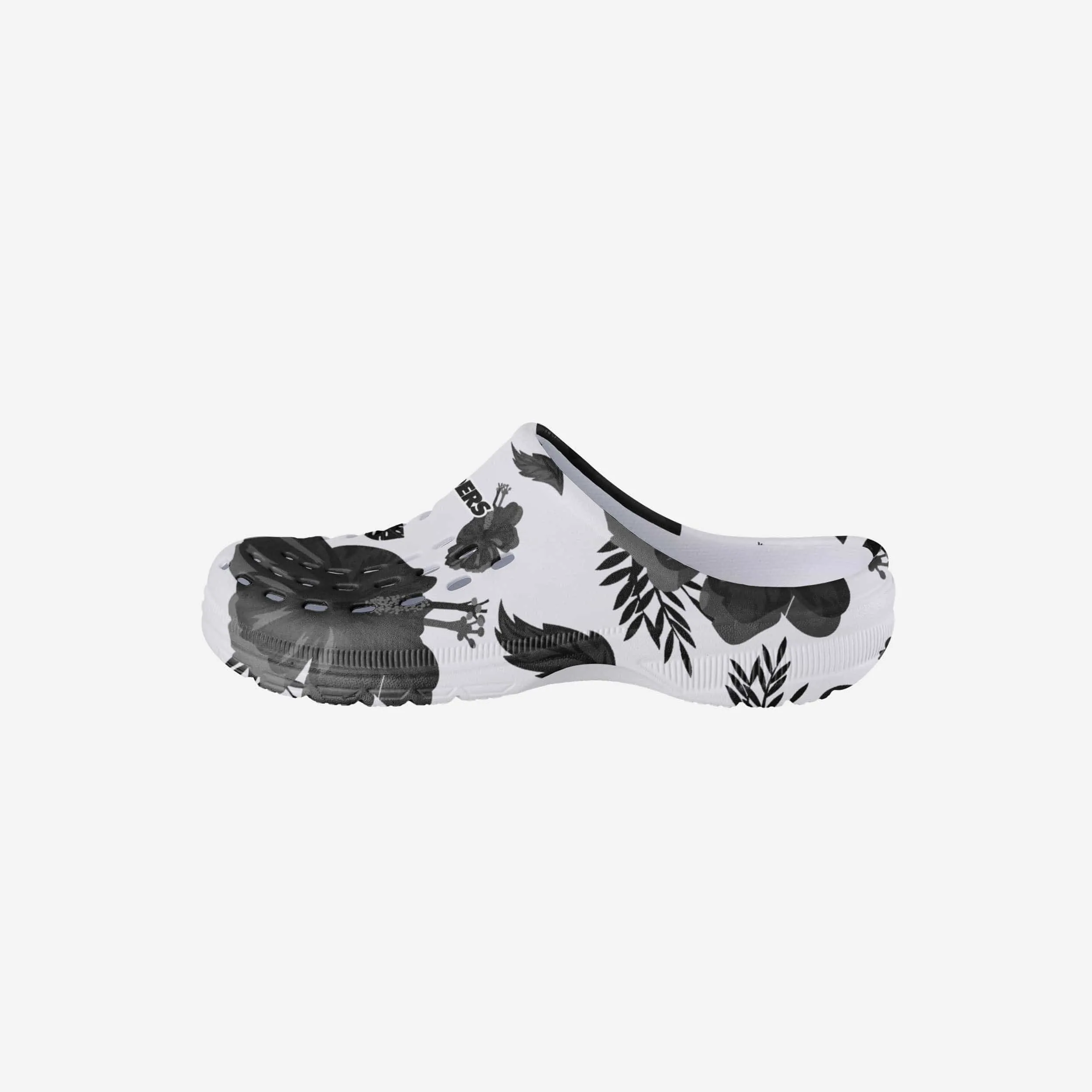 Las Vegas Raiders Womens Floral White Clog