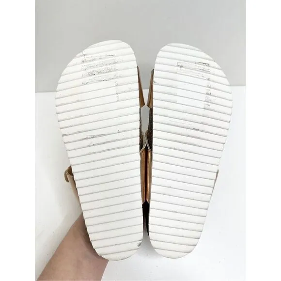 Lisa Vicky Sandals Womens Size 6 Rose Gold Slip On Slides