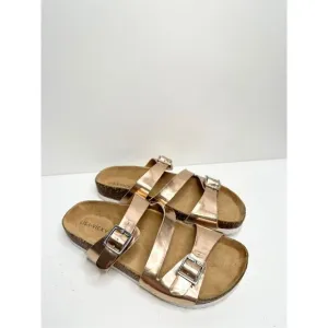 Lisa Vicky Sandals Womens Size 6 Rose Gold Slip On Slides
