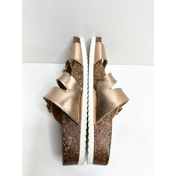 Lisa Vicky Sandals Womens Size 6 Rose Gold Slip On Slides