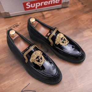 Luxurious style lion pattern stylish loafers shoe