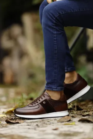 Lyon Brown Mid Top Sneakers - Elevate Your Style