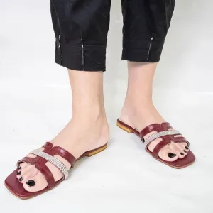 Maroon Ballerina Flats Slippers
