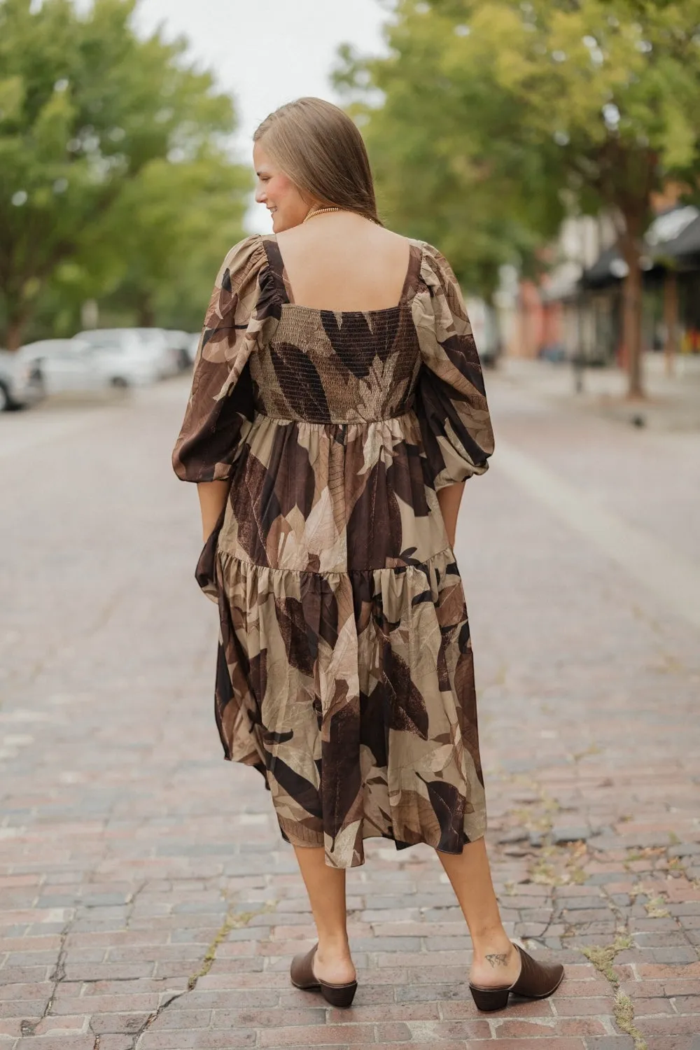 Melinda Mocha Print Maxi Dress