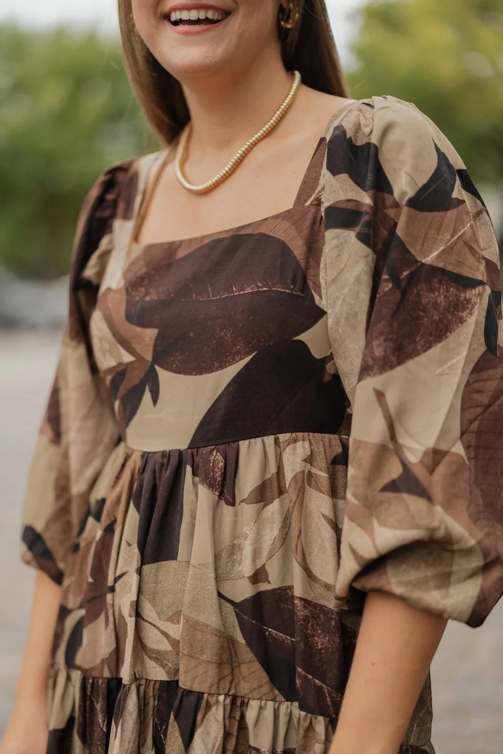 Melinda Mocha Print Maxi Dress