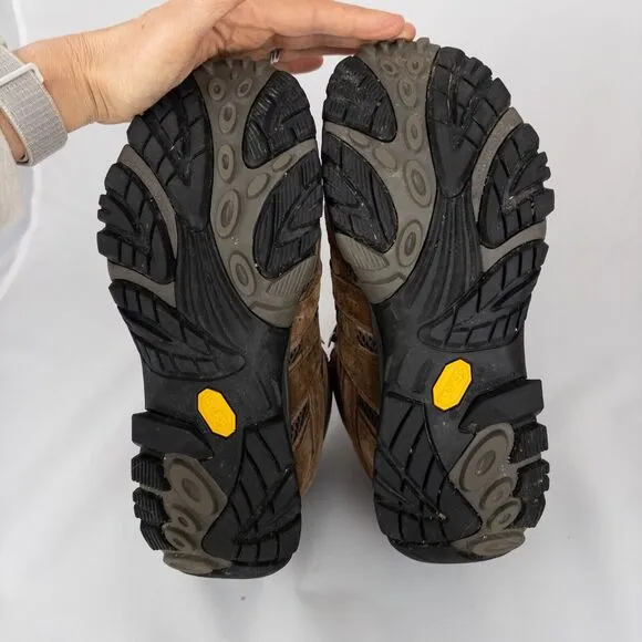 Merrell Mens 7.5 Moab 2 Mid WP Waterproof Earth Brown Hiking Boots J06051