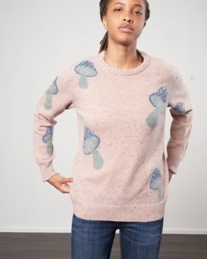 mushroom crew sweater - tweed