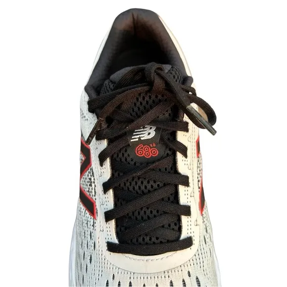 New Balance Mens 680 V6 M680C6 White/Red/Black Running Shoes Sneakers Size 10