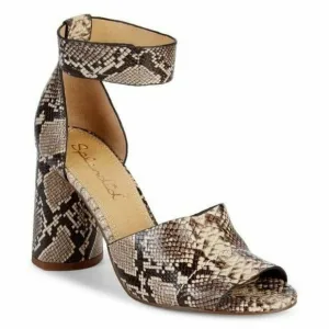New In Box SPLENDID Thandie Embossed Leather Sandals in Natural Snake, Size 9