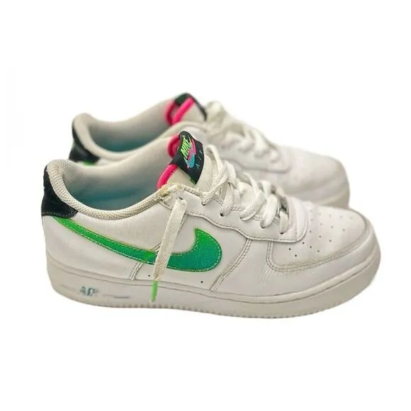 Nike Air Force 1 '07 LV8 White Aquamarine‎ Green Strike DJ5154-100 Size US 7Y
