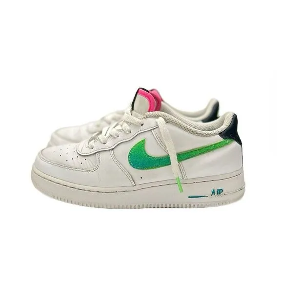 Nike Air Force 1 '07 LV8 White Aquamarine‎ Green Strike DJ5154-100 Size US 7Y