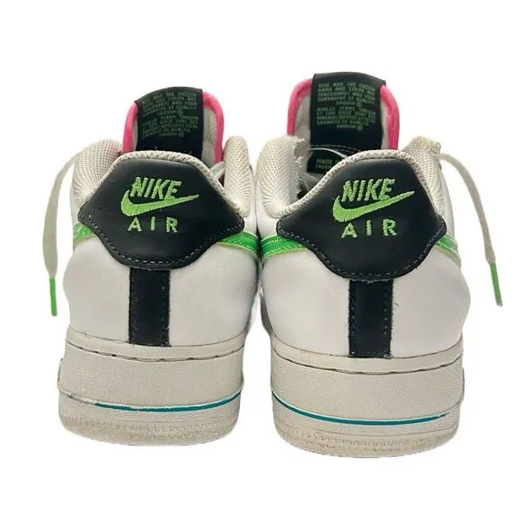 Nike Air Force 1 '07 LV8 White Aquamarine‎ Green Strike DJ5154-100 Size US 7Y