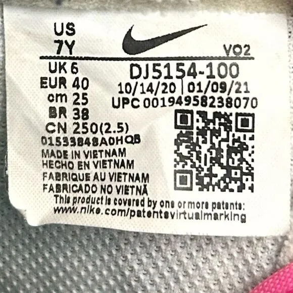 Nike Air Force 1 '07 LV8 White Aquamarine‎ Green Strike DJ5154-100 Size US 7Y