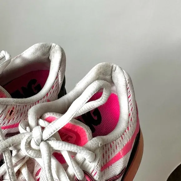 NIKE AIR MAX 'White Pink Pow' Women's Pink Running Shoes Size- 7.5