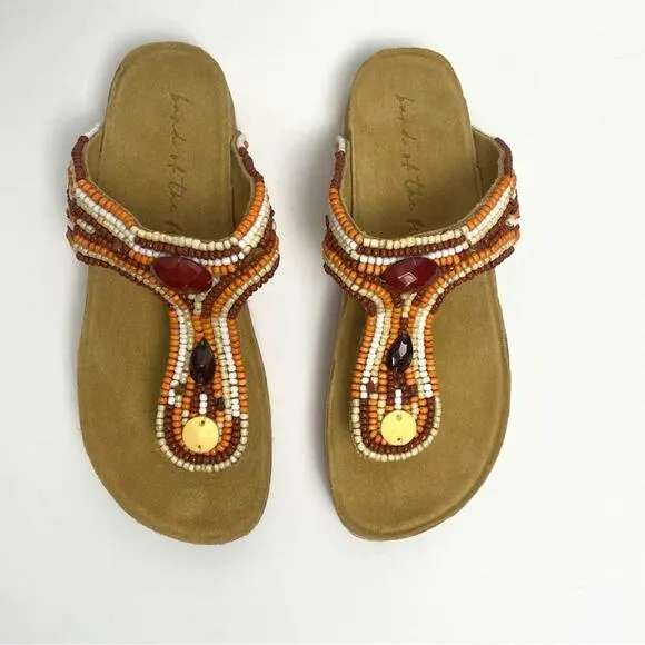 NWOT - Band of the Free Orion Beaded Platform Sandal