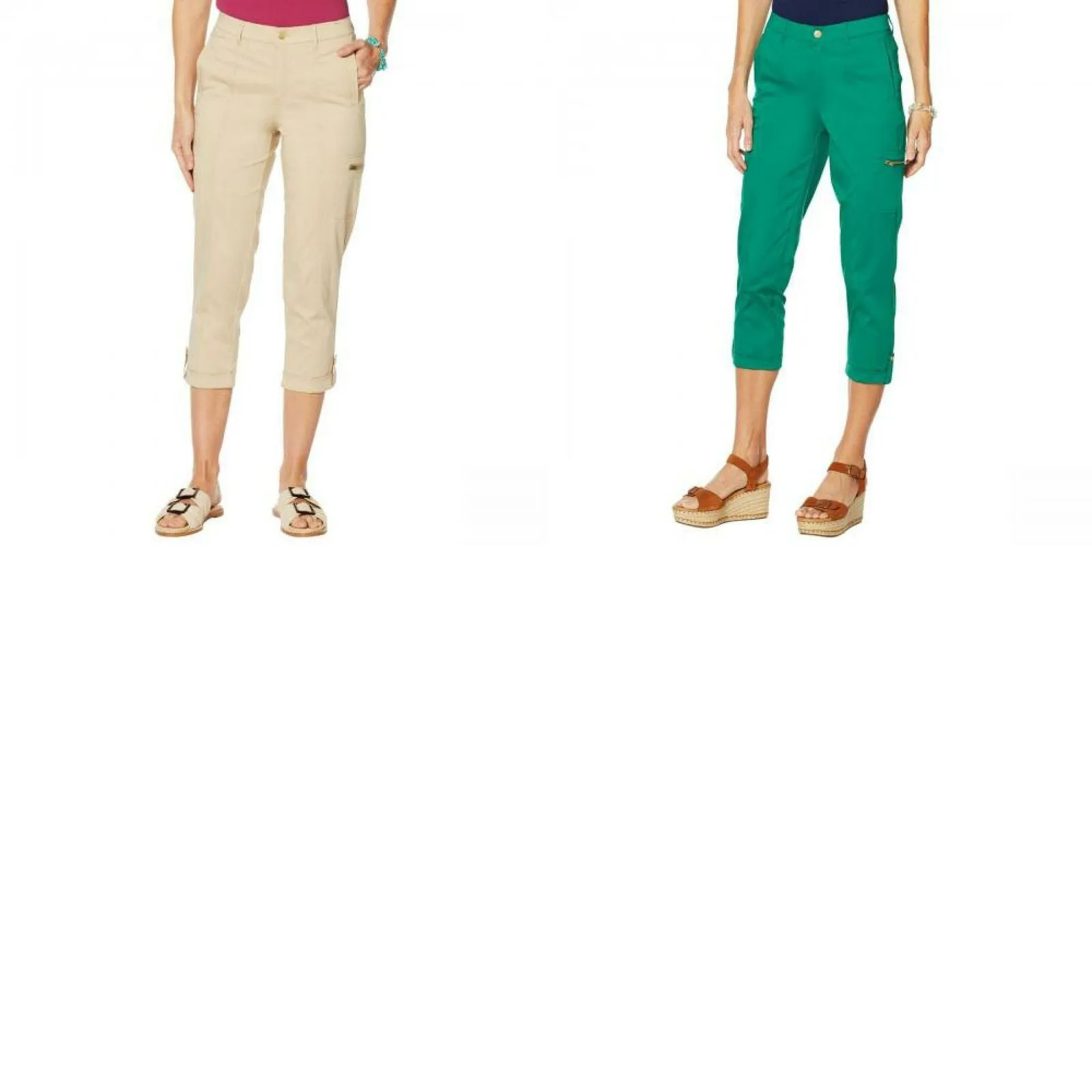 NWT Lemon Way Women's Stretch Utility Twill Cargo Crop Pants 10 12 14 16